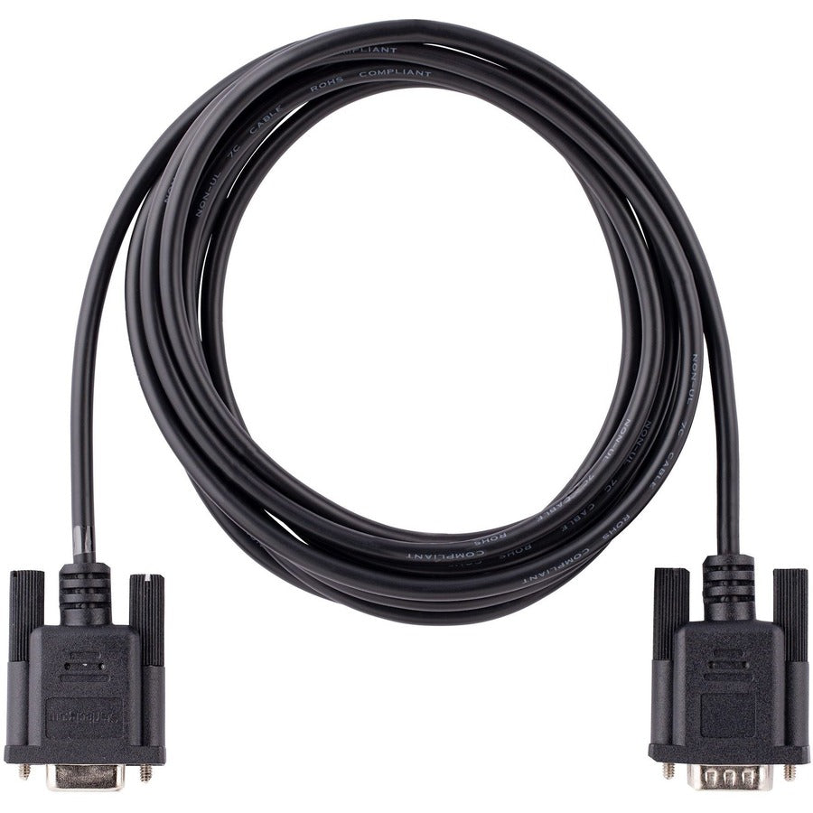 StarTech.com 3m RS232 Serial Null Modem Cable, Crossover Serial Cable w/Al-Mylar Shielding, DB9 Serial COM Port Cable Female to Male, F/M 9FMNM-3M-RS232-CABLE