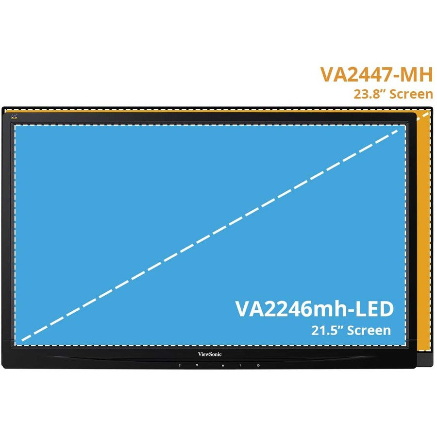 ViewSonic VA2447-MHJ 24 Inch Full HD 1080p Monitor with Advanced Ergonomics, FreeSync, 100Hz, Ultra-Thin Bezel, Eye Care, HDMI, VGA Inputs for Home and Office VA2447-MHJ