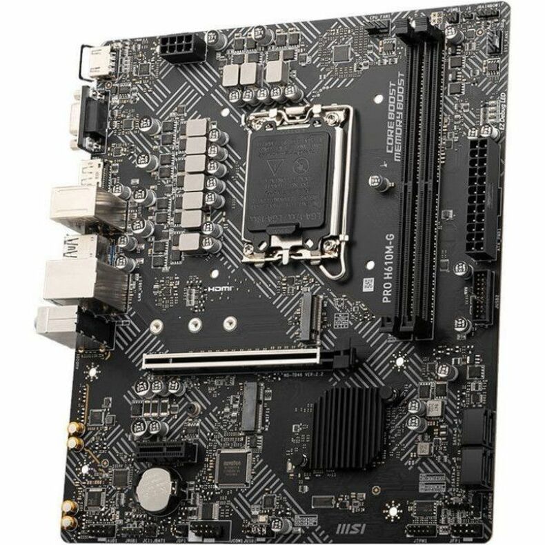 MSI PRO H610M-G Desktop Motherboard - Intel H610 Chipset - Socket LGA-1700 - Micro ATX PRO H610M-G