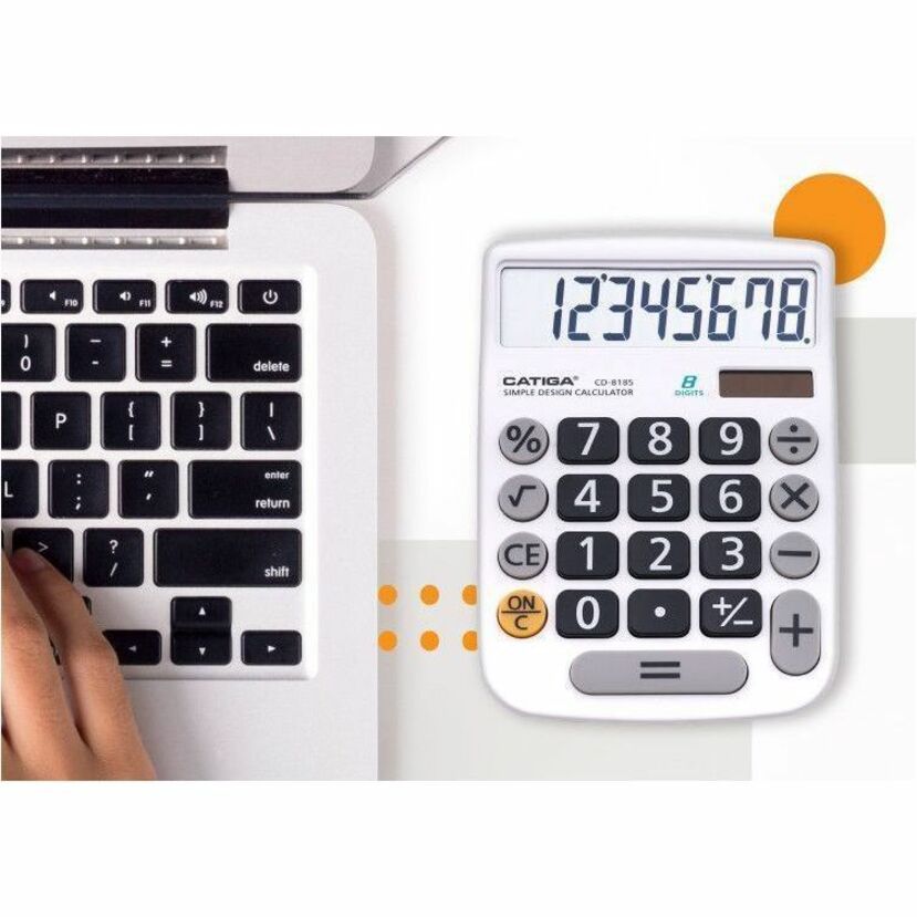 Adesso CD-8185W 8 Digits Basic Calculator (White) CD-8185W