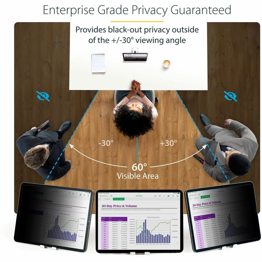 StarTech.com 4-Way Privacy Screen For 12.9-inch iPad Pro, 3rd Gen and Up, Portrait/Landscape, Touch-Enabled, +/- 30 Deg. View, Anti-Glare 129IP-PRIVACY-SCREEN