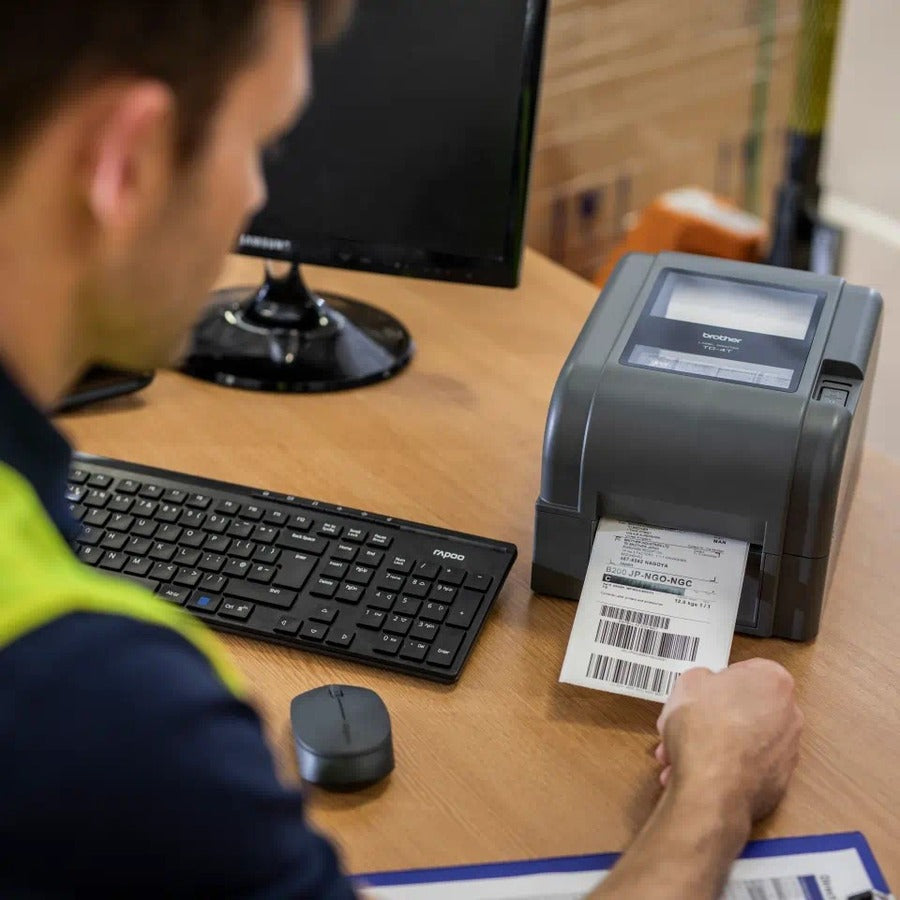 Brother Td-4420tn Desktop Direct Thermal/Thermal Transfer Printer - Monochrome - Label/Receipt Print - Fast Ethernet - USB - USB Host - Serial - With Cutter TD4420TN