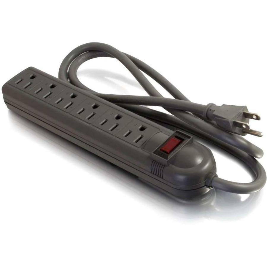 C2G 6-Outlet Power Strip with Surge Suppressor 29300