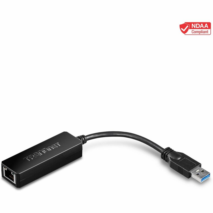TRENDnet USB 3.0 To Gigabit Ethernet Adapter, Full Duplex 2Gbps Ethernet Speeds, Up To 1Gbps, USB-A, Windows & Mac Compatibility, USB Powered, Simple Setup, Black, TU3-ETG TU3-ETG