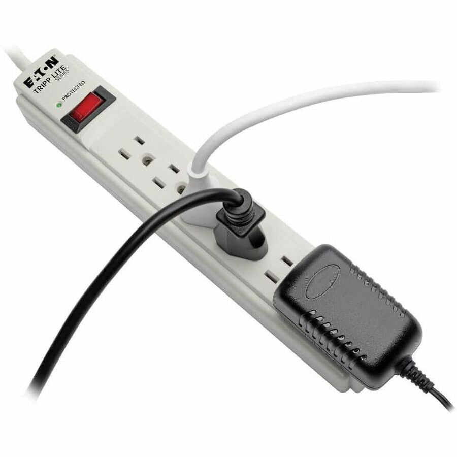 Eaton Tripp Lite Series Protect It! 6-Outlet Surge Protector, 15 ft. Cord, 790 Joules, Diagnostic LED, Light Gray Housing TLP615