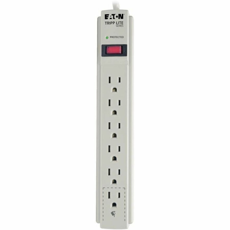 Eaton Tripp Lite Series Protect It! 6-Outlet Surge Protector, 15 ft. Cord, 790 Joules, Diagnostic LED, Light Gray Housing TLP615
