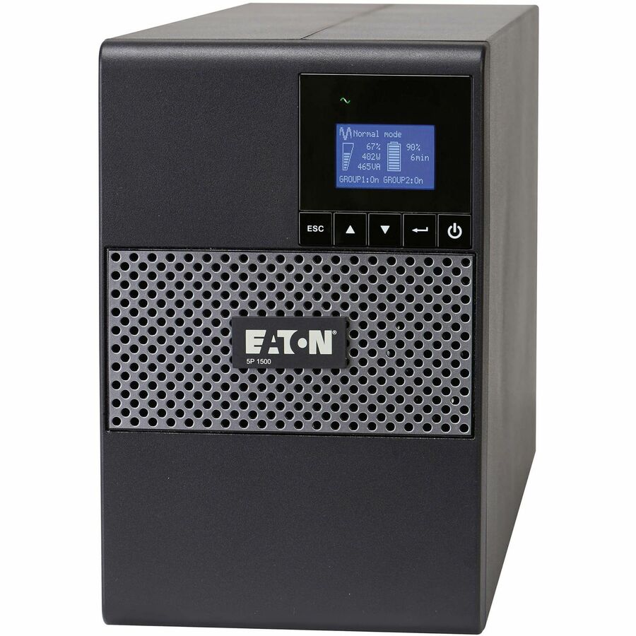 Eaton 5P 1440VA 1100W 120V Line-Interactive UPS, 5-15P, 8x 5-15R Outlets, True Sine Wave, Cybersecure Network Card Option, Tower - Battery Backup 5P1500