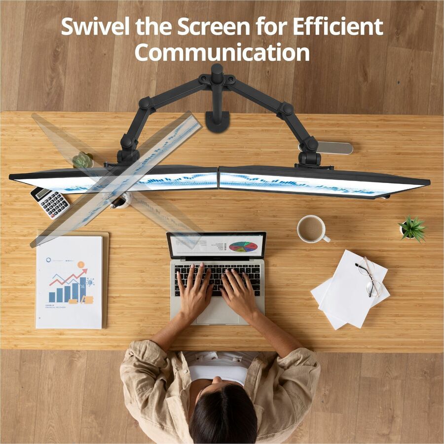 SIIG Articulating Dual Monitor Desk Mount - 13" to 27" CE-MT0Q11-S1