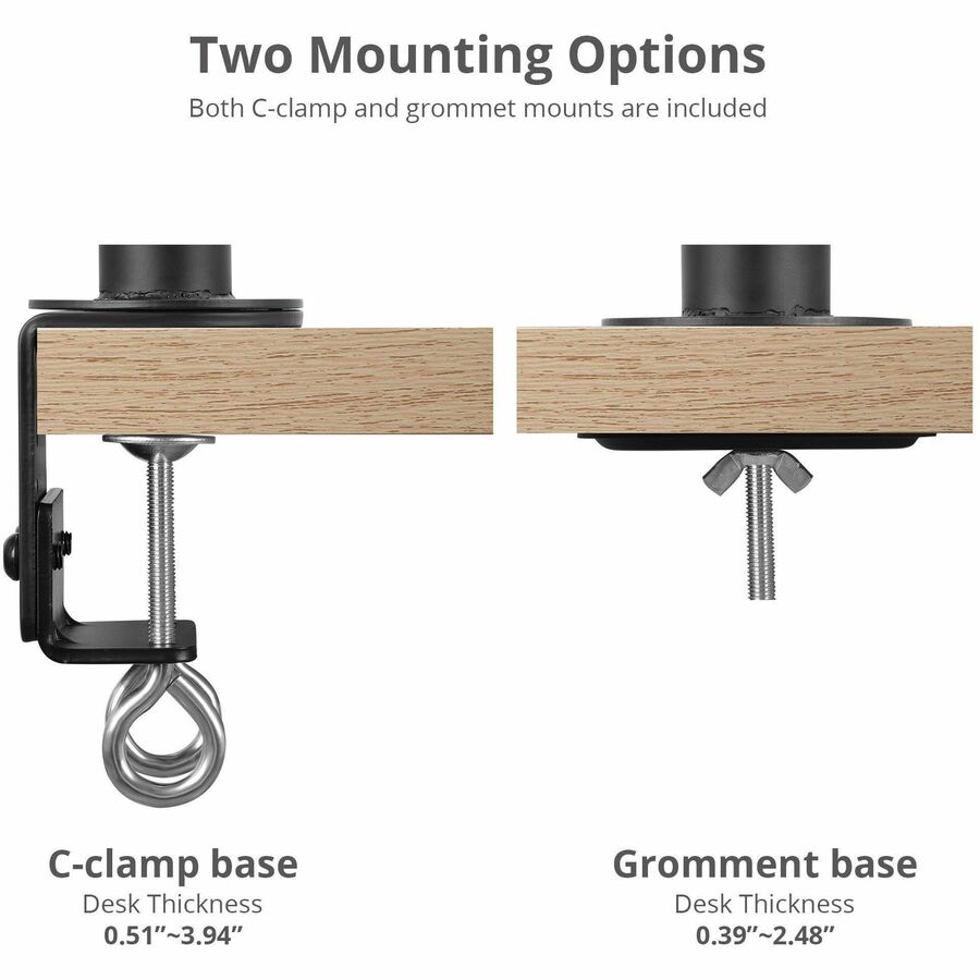 SIIG Articulating Dual Monitor Desk Mount - 13" to 27" CE-MT0Q11-S1