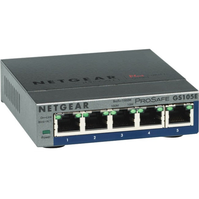 Netgear ProSafe Plus Switch, 5-Port Gigabit Ethernet GS105E-200NAS