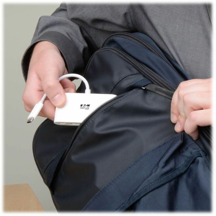 Eaton Tripp Lite Series USB-C Multiport Adapter, DVI, USB 3.x (5Gbps) Hub Port, Gbe and PD Charging, White U444-06N-DGU-C