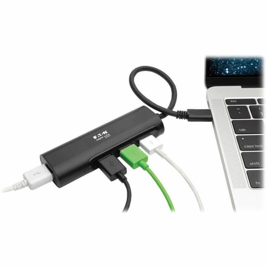 Eaton Tripp Lite Series 4-Port USB-C Hub, USB 3.x (5Gbps), 4x USB-A Ports, Black U460-004-4AB