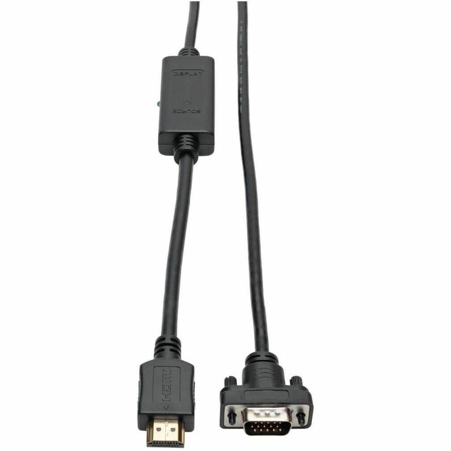 Eaton Tripp Lite Series HDMI to VGA Active Adapter Cable (HDMI to Low-Profile HD15 M/M), 3 ft. (0.9 m), TAA P566-003-VGA