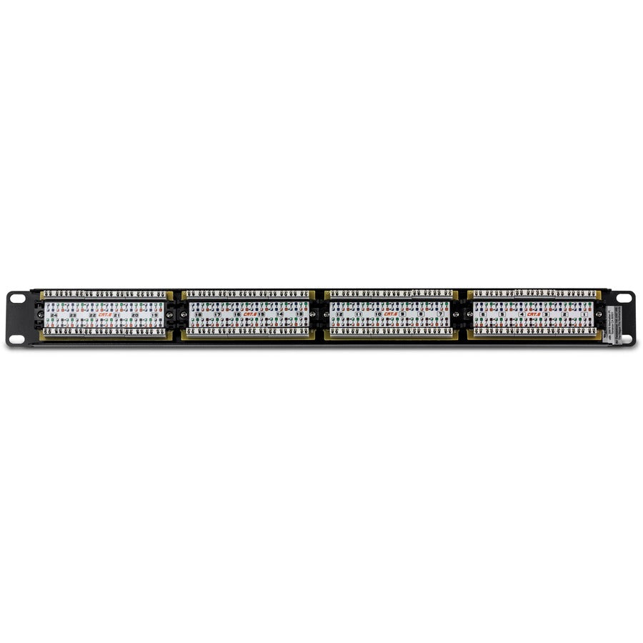 TRENDnet 24-Port Cat6 Unshielded Patch Panel, Wallmount or Rackmount, Compatible with Cat3,4,5,5e,6 Cabling, For Ethernet, Fast Ethernet, Gigabit Applications, Black, TC-P24C6 TC-P24C6