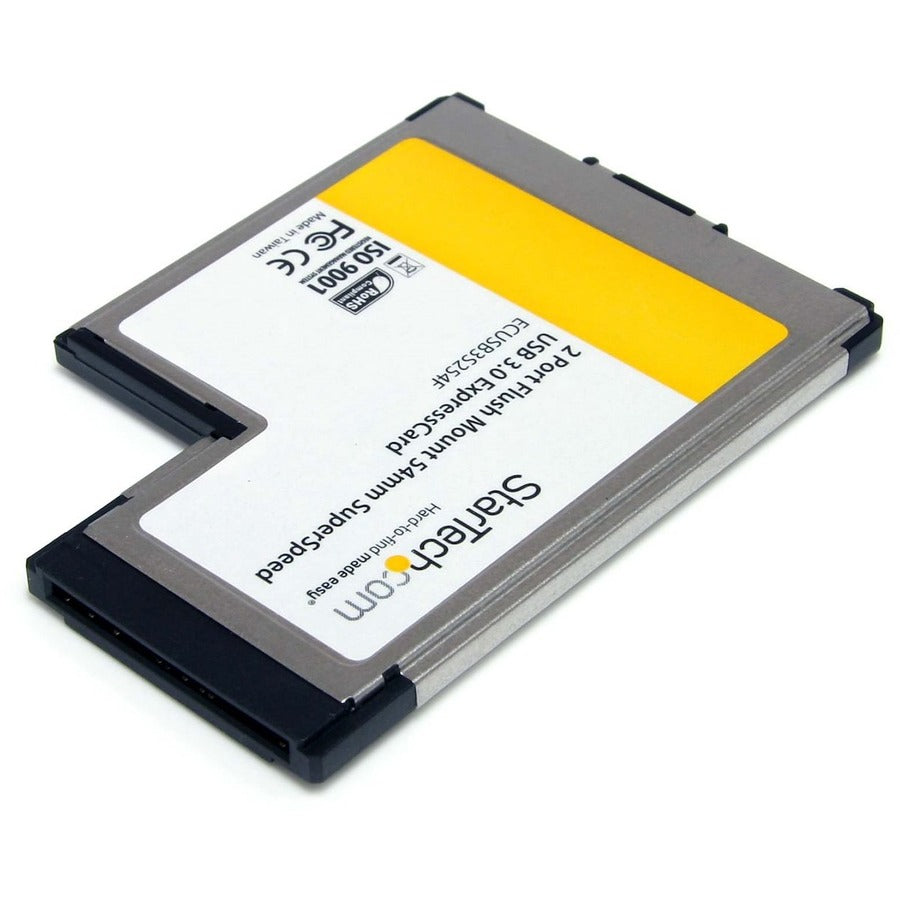 StarTech.com 2 Port Flush Mount ExpressCard 54mm SuperSpeed USB 3.0 Card Adapter with UASP Support - 5Gbps ECUSB3S254F