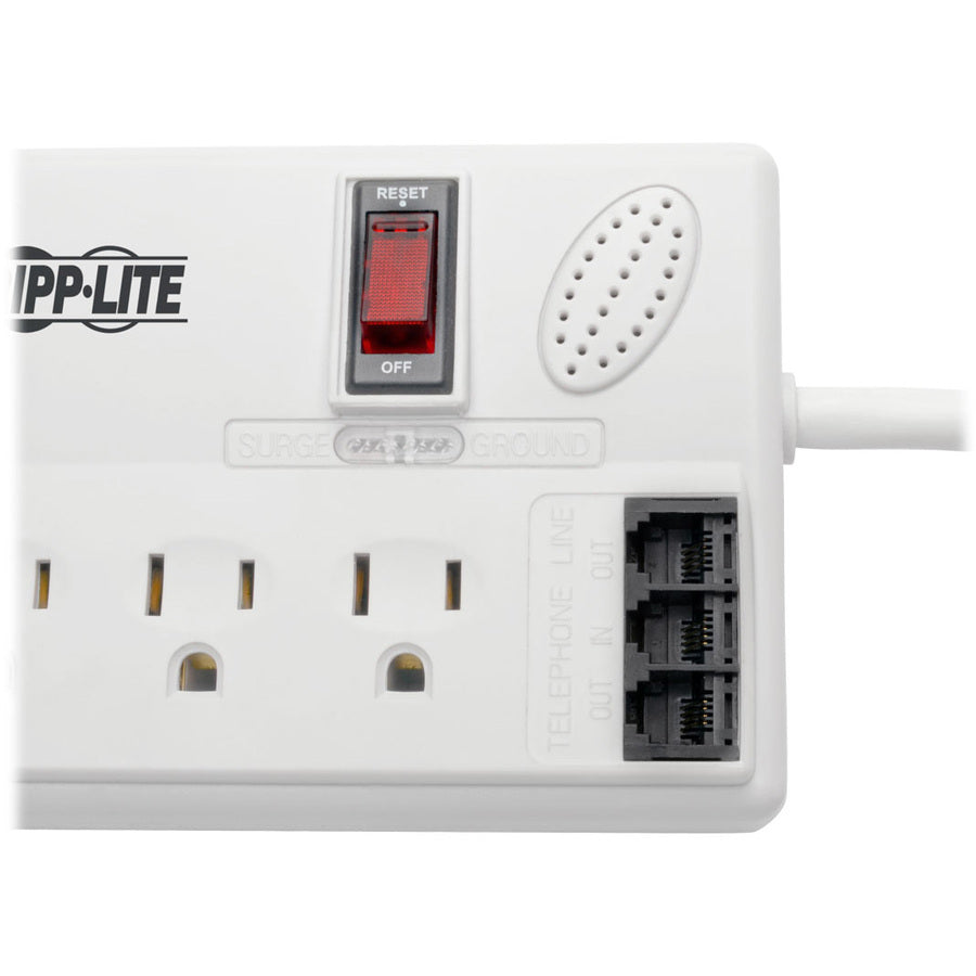Tripp Lite by Eaton Protect It! 8-Outlet Computer Surge Protector, 8 ft. (2.43 m) Cord, 3150 Joules, Tel/Modem/Fax Protection, TAA TLP808TELTAA