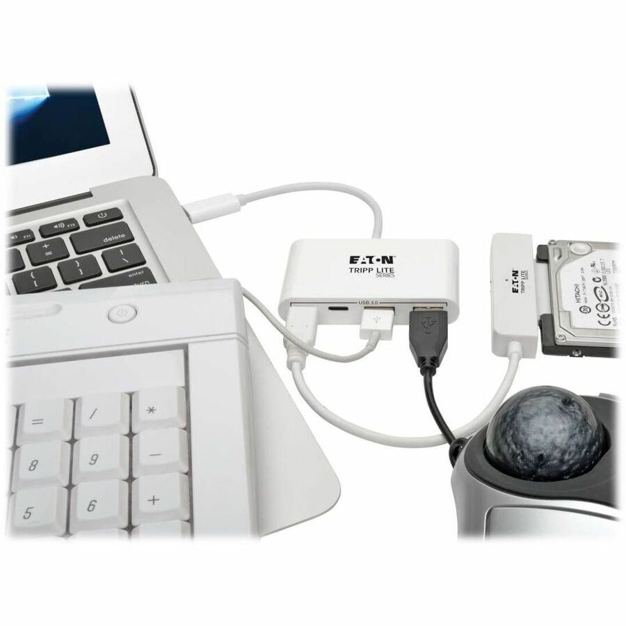 Eaton Tripp Lite Series 4-Port USB-C Hub, USB 3.x (5Gbps), 2x USB-A, 2x USB-C, White U460-004-2A2C