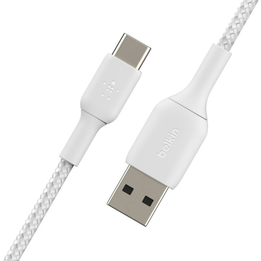 Belkin BoostCharge Braided USB-C to USB-A Cable (2 meter / 6.6 foot, White) CAB002BT2MWH