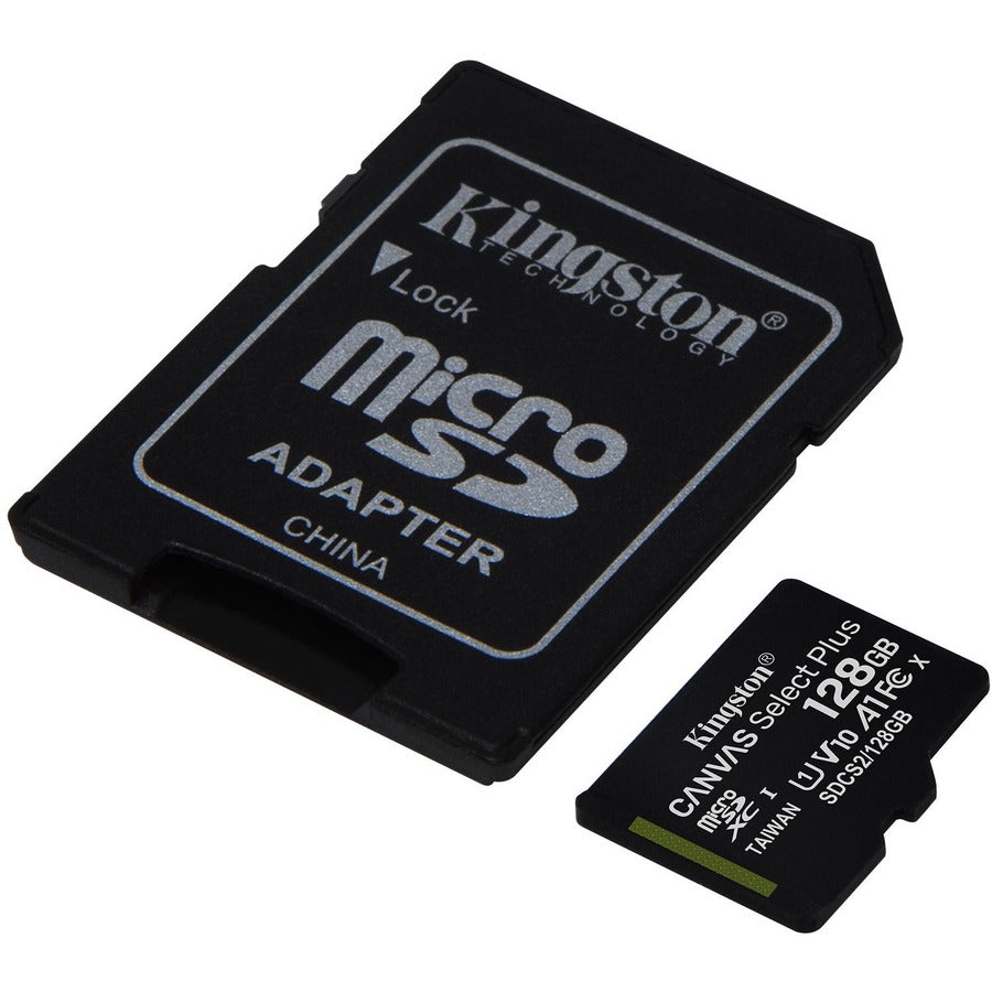 Kingston Canvas Select Plus SDCS2 128 GB Class 10/UHS-I (U1) microSDXC - 1 Pack SDCS2/128GB