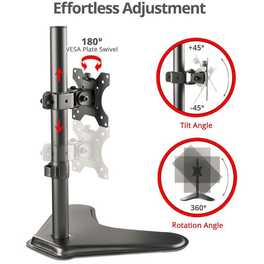 SIIG Height Adjustable Single Monitor Freestanding Desk Stand for 13" to 32" CE-MT3B11-S1