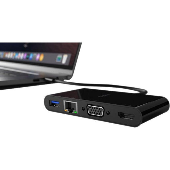 Belkin USB-C Multiport Adapter, USB-C to HDMI - USB A 3.0 - VGA, up to 100W Power Delivery, up 4k Resolution AVC004BTBK