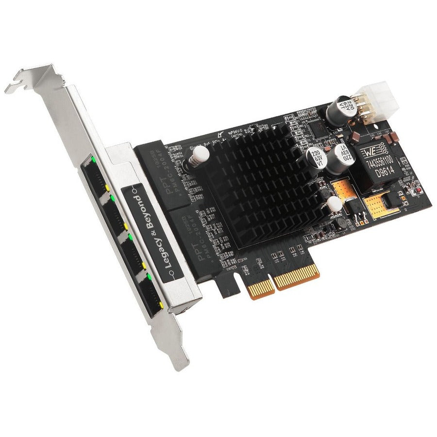 SIIG 4 Port Gigabit Ethernet with POE PCIe Card - Intel 350 LB-GE0811-S1