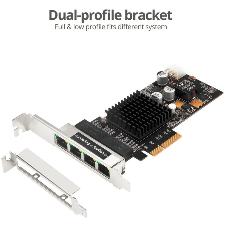 SIIG 4 Port Gigabit Ethernet with POE PCIe Card - Intel 350 LB-GE0811-S1
