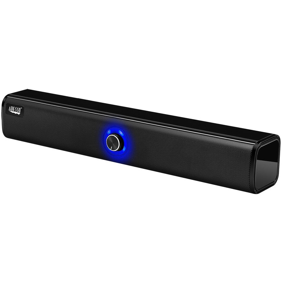 Adesso Xtream S6 Portable Bluetooth & Aux Sound Bar Speaker - 10W x 2 -Black - 3.5mm - Rechargeable Battery - Volume Control Knob - Wired/Wireless XTREAM S6