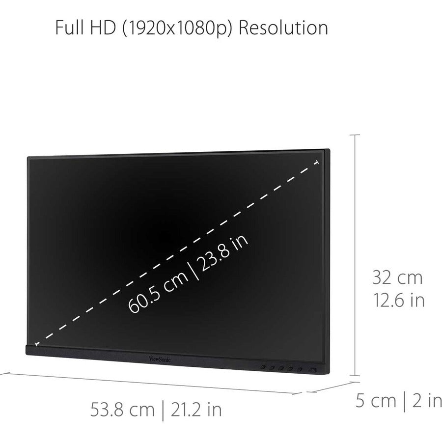 ViewSonic VG2455_56A_H2 24 Inch Dual Pack Head-Only 1080p IPS Monitors with USB C 3.2 with 90W Power Delivery, Docking Built-In, HDMI, VGA for Home and Office VG2455_56A_H2