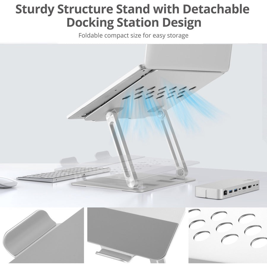 SIIG USB-C Laptop Adjustable Stand w/Dual 4K MST Docking Station CE-MTDK11-S1