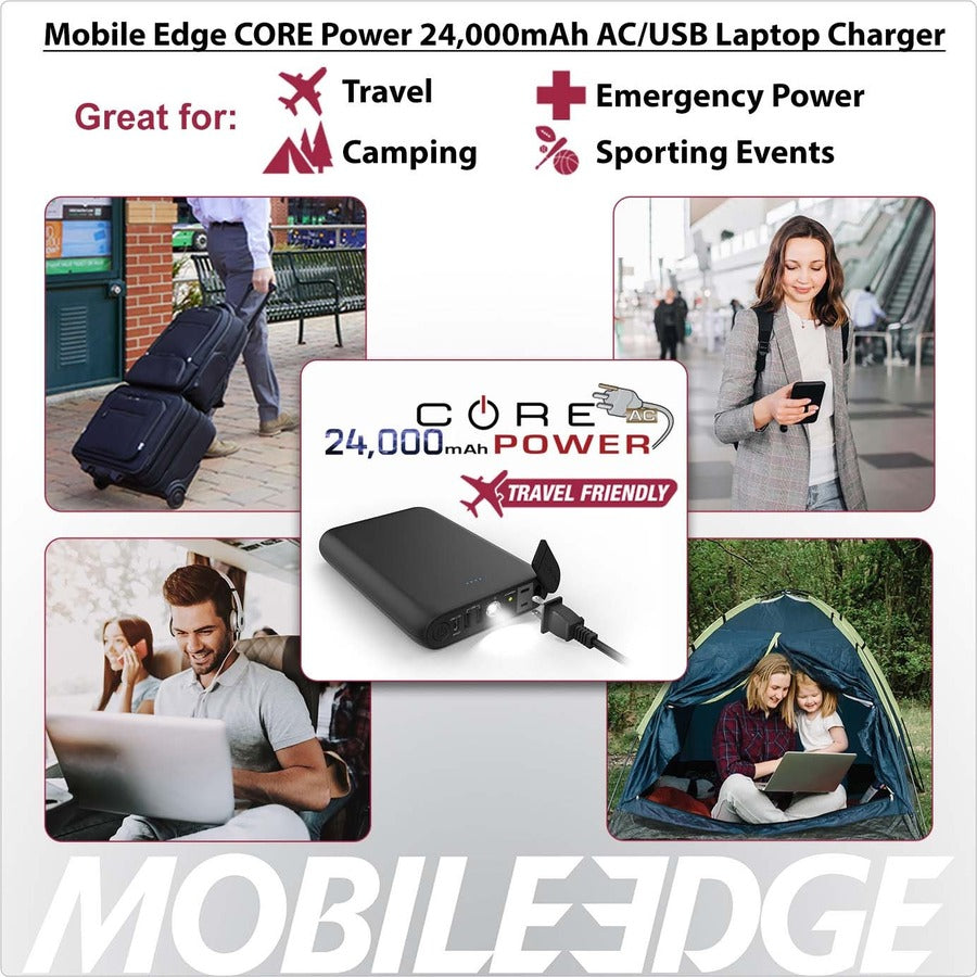 Mobile Edge CORE Power 24,000mAh AC/USB Laptop Power Charger MEACL24000