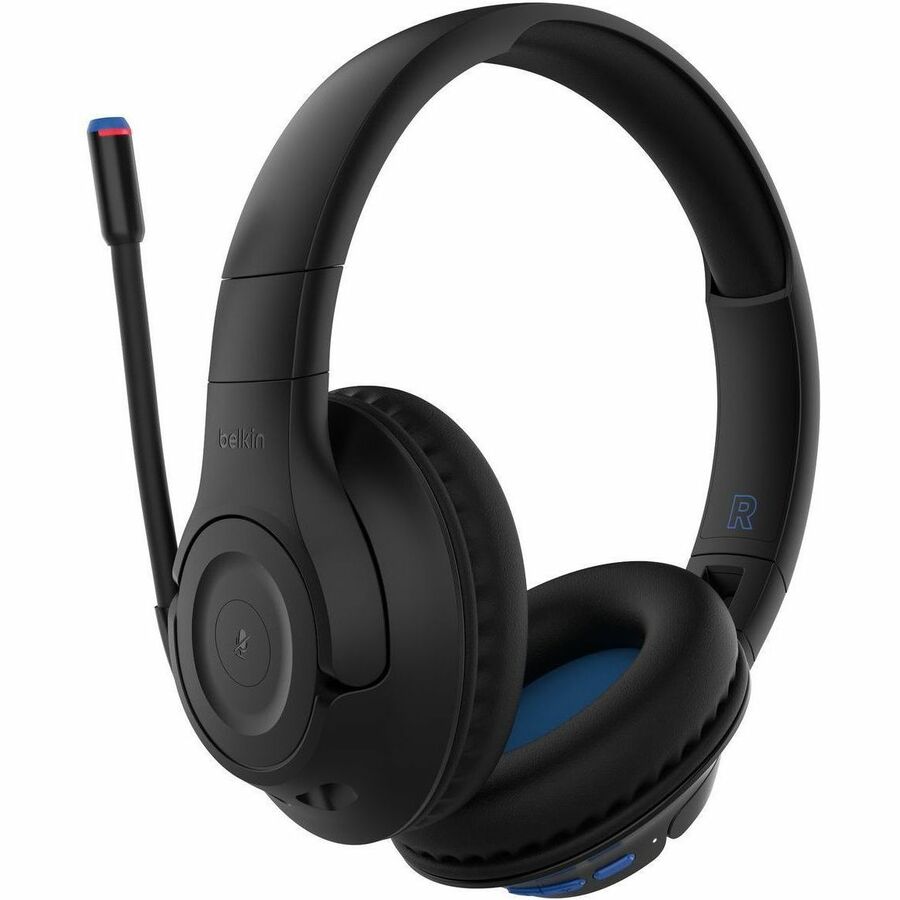 Belkin Wireless Over-Ear Headset for Kids with Mic - On-Ear Earphones for iPhone, iPad, Fire Tablet & More - Black AUD006btBLK
