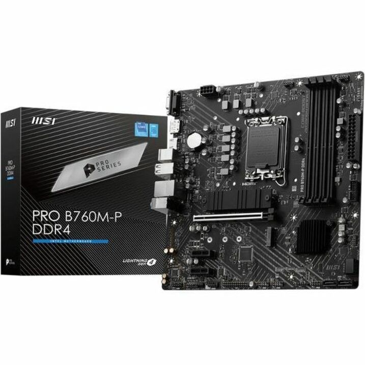 MSI Pro PRO B760M-P DDR4 Gaming Desktop Motherboard - Intel B760 Chipset - Socket LGA-1700 - Mini ATX B760MPD4