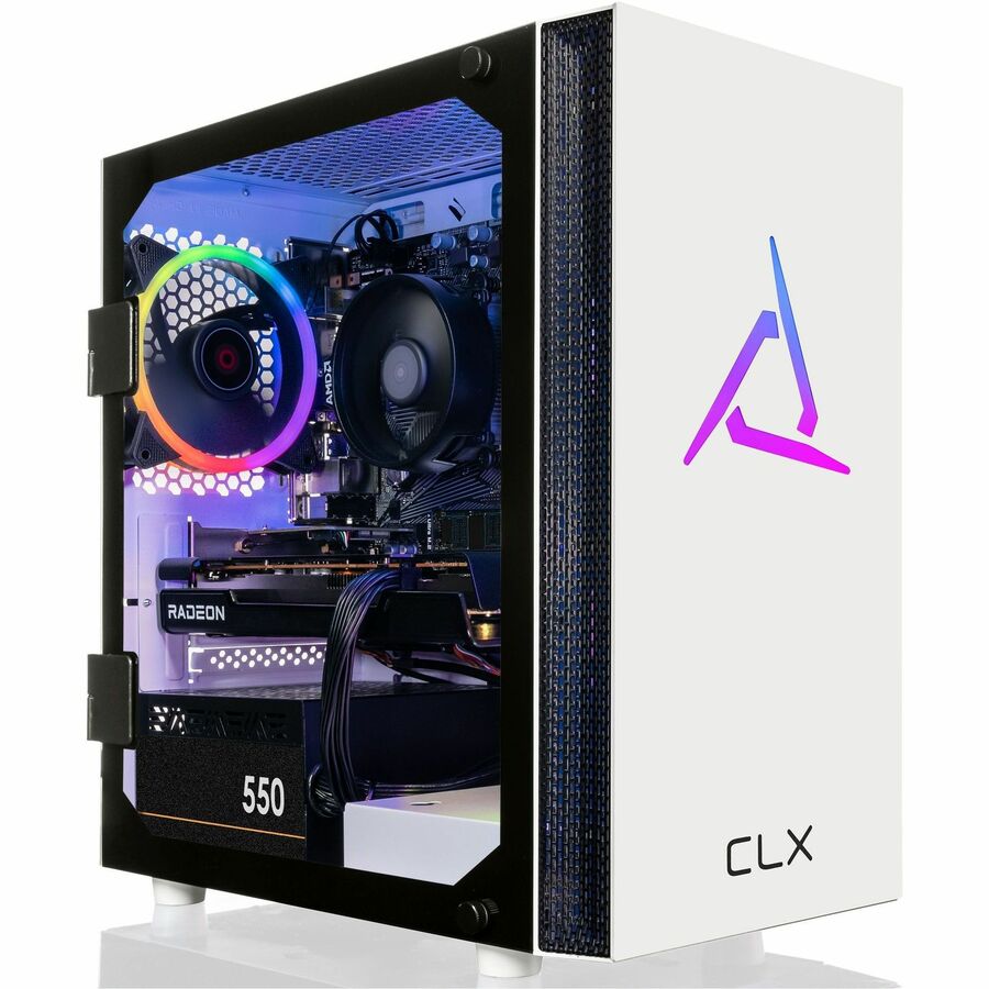 CLX SET TGMSETRXM2508WM Gaming Desktop Computer - AMD Ryzen 5 5600 - 16 GB - 1 TB SSD - Micro Tower - White TGMSETRXM2508WM