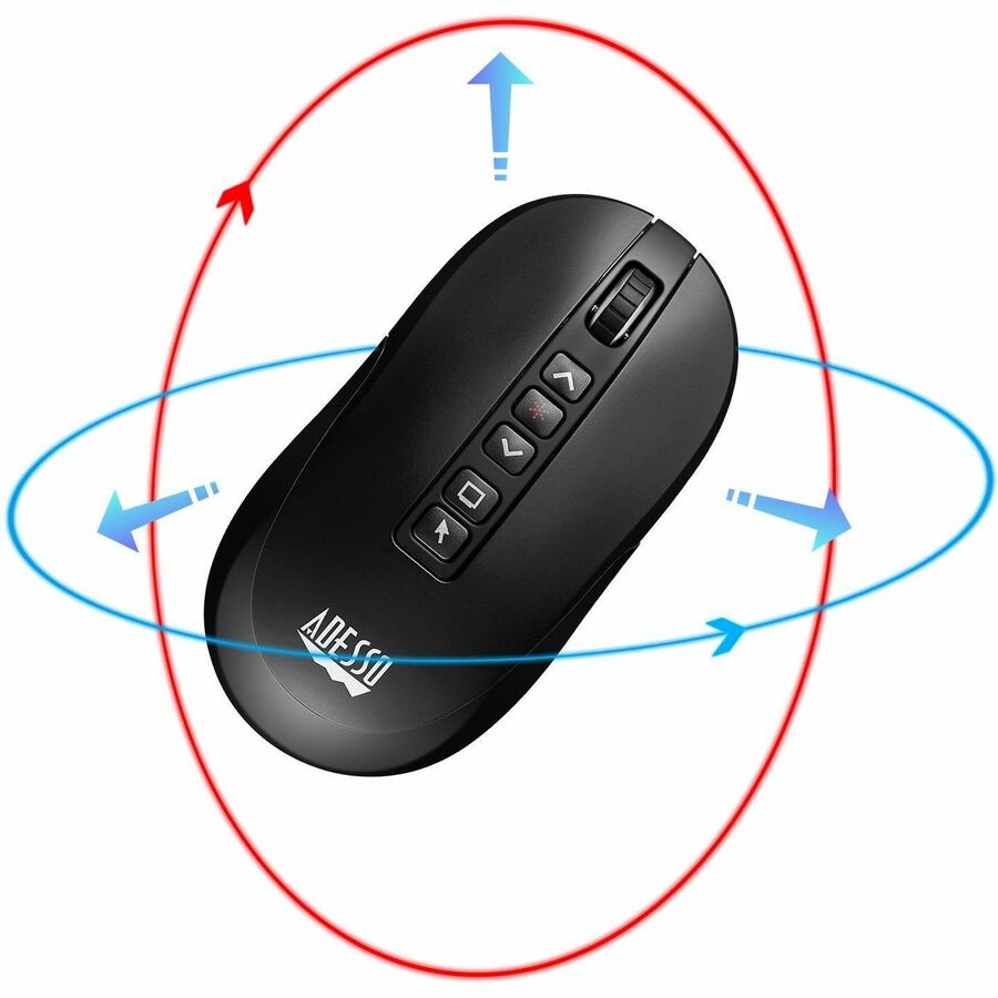 Adesso Air Mouse Wireless Desktop Presenter Mouse With Laser Pointer IMOUSE P40