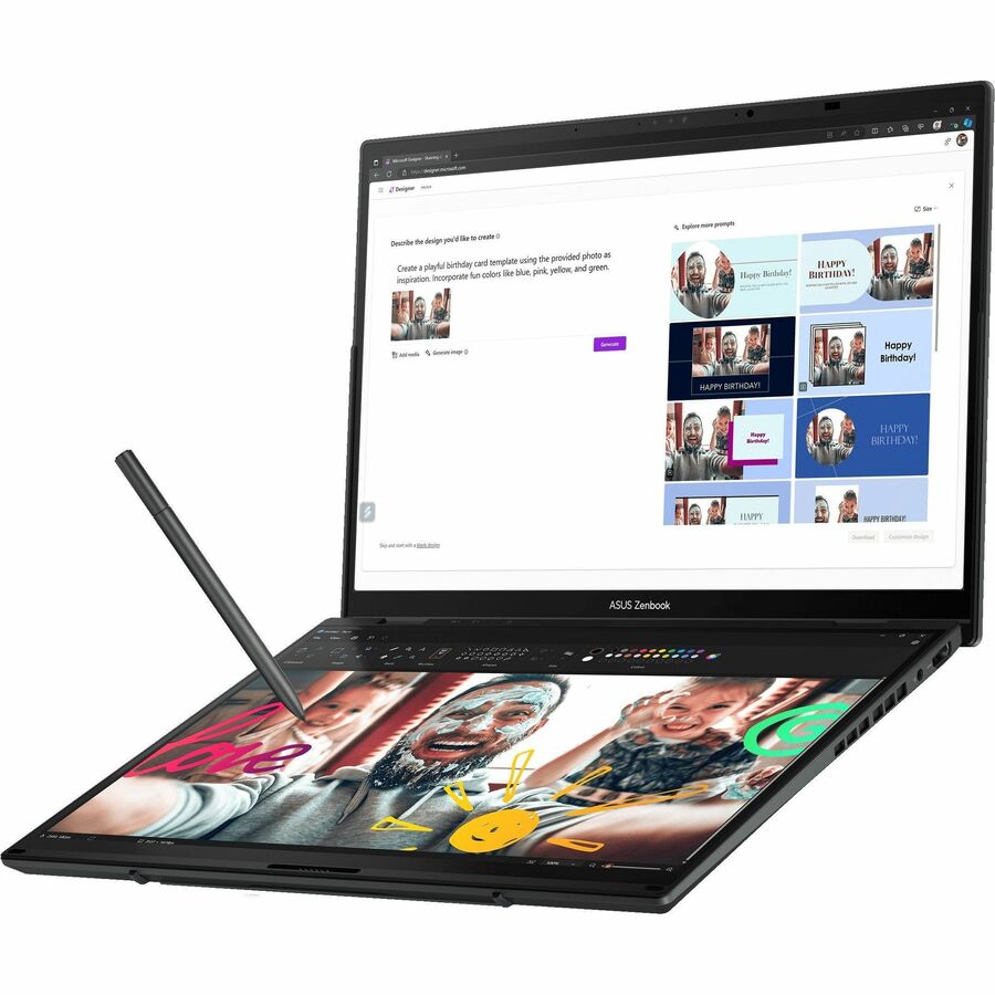Asus ZenBook Duo UX8406 UX8406MA-PS99T 14" Touchscreen Detachable 2 in 1 Notebook - 3K - Intel Core Ultra 9 185H - Intel Evo Platform - 32 GB - 1 TB SSD - Inkwell Gray UX8406MA-PS99T