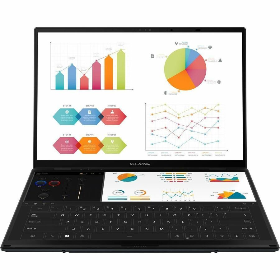 Asus ZenBook Duo UX8406 UX8406MA-PS99T 14" Touchscreen Detachable 2 in 1 Notebook - 3K - Intel Core Ultra 9 185H - Intel Evo Platform - 32 GB - 1 TB SSD - Inkwell Gray UX8406MA-PS99T