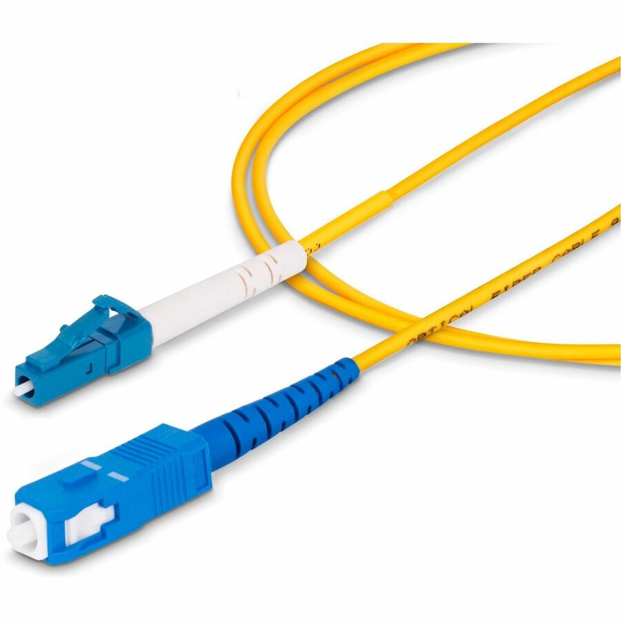 StarTech.com 15m (49.2ft) LC to SC (UPC) OS2 Single Mode Simplex Fiber Optic Cable, 9/125, 40G/100G, Low Insertion Loss, LSZH Jumper Cord SPSMLCSC-OS2-15M