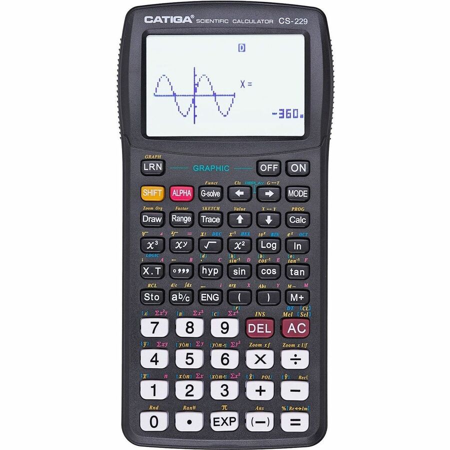 Adesso CS-229B Scientific Graphic and Engineering Calculator (Black) CS-229B