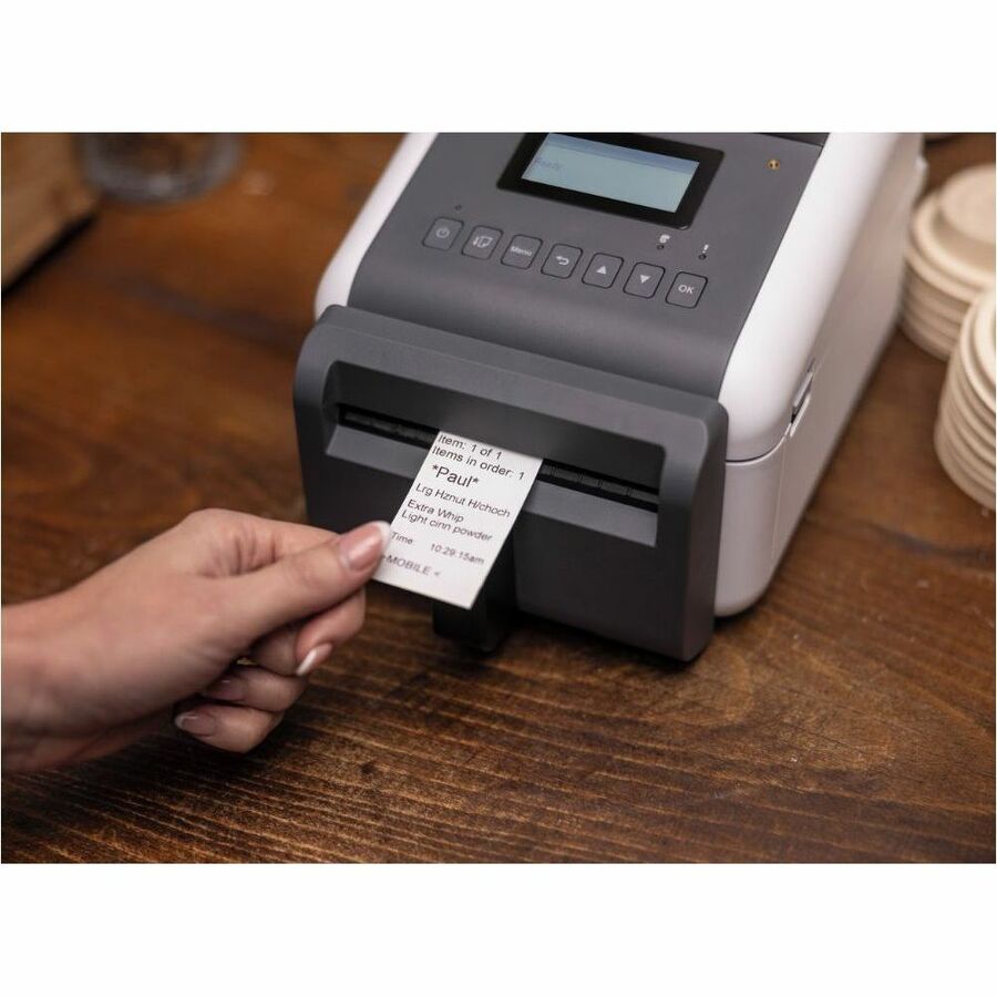 Brother TD-4550DNWBFC Desktop Direct Thermal Printer - Monochrome - Label Print - Fast Ethernet - USB - USB Host - Serial - Bluetooth 4.2 - IEEE 802.11a/b/g/n Wireless LAN - With Cutter TD4550DNWBFC