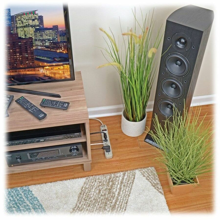 Eaton Tripp Lite Series Protect It! 6-Outlet Surge Protector, 4 ft. (1.22 m) Cord, 790 Joules, Diagnostic LED, Light Gray Housing TLP604