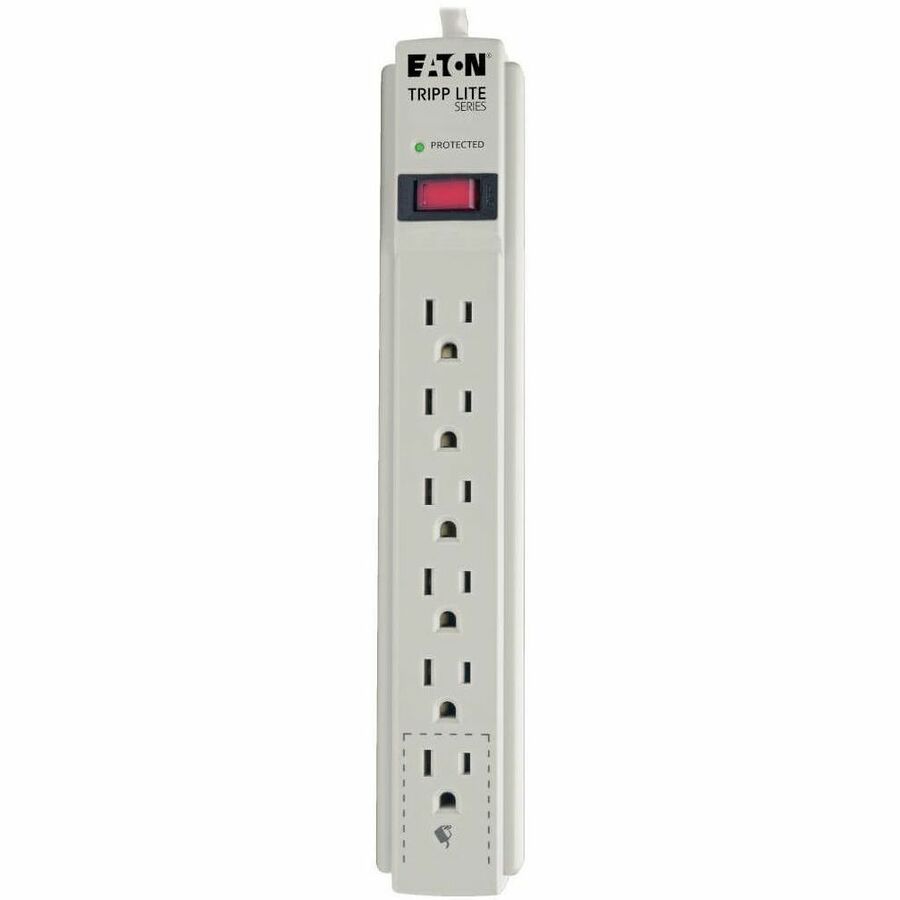 Eaton Tripp Lite Series Protect It! 6-Outlet Surge Protector, 4 ft. (1.22 m) Cord, 790 Joules, Diagnostic LED, Light Gray Housing TLP604