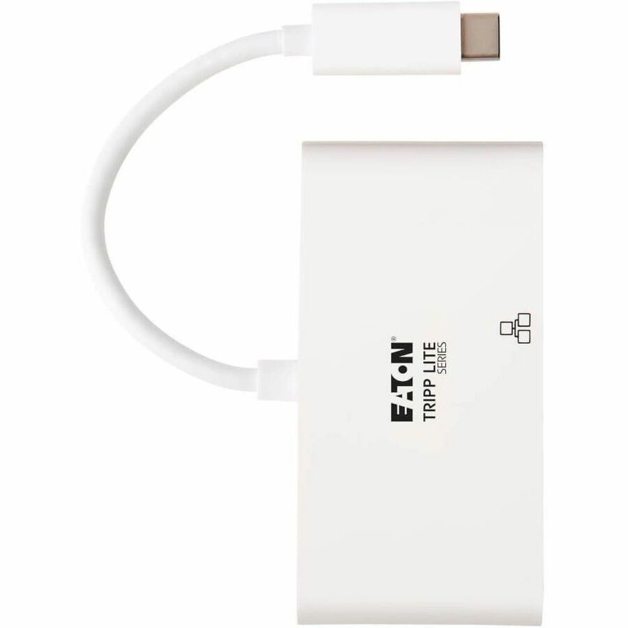 Eaton Tripp Lite Series USB-C Multiport Adapter - 4K HDMI, USB 3.x (5Gbps) Hub Port, GbE, 60W PD Charging, HDCP, White U444-06N-H4GU-C