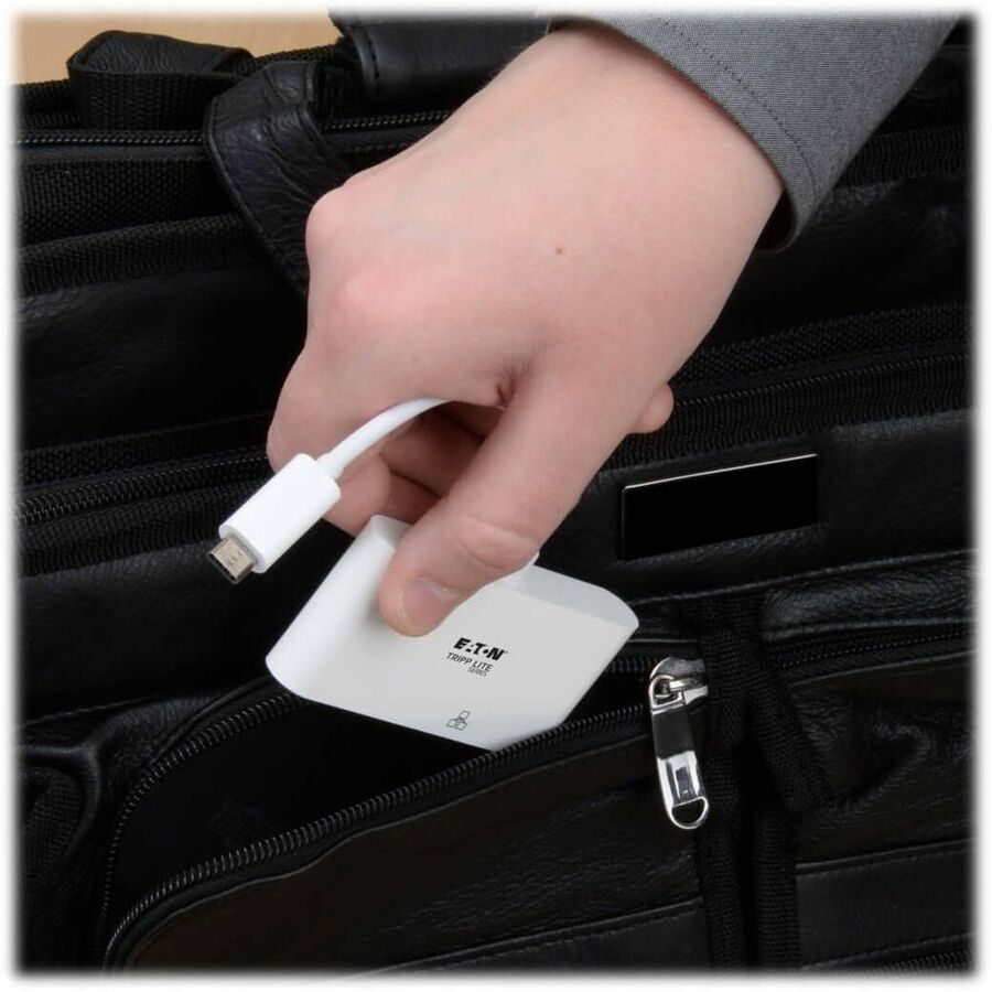 Eaton Tripp Lite Series USB-C Multiport Adapter, VGA, USB 3.x (5Gbps) Hub Port, Gigabit Ethernet and 60W PD Charging, White U444-06N-VGU-C