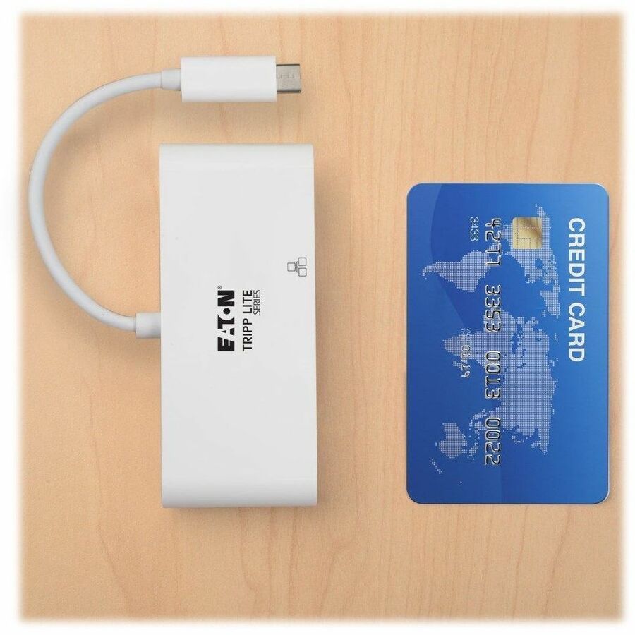 Eaton Tripp Lite Series USB-C Multiport Adapter, VGA, USB 3.x (5Gbps) Hub Port, Gigabit Ethernet and 60W PD Charging, White U444-06N-VGU-C