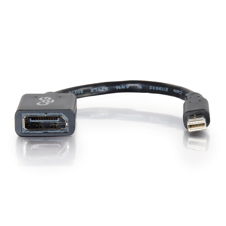 C2G Mini DisplayPort to DisplayPort Adapter - 6in Mini DP t DVI Converter 54303