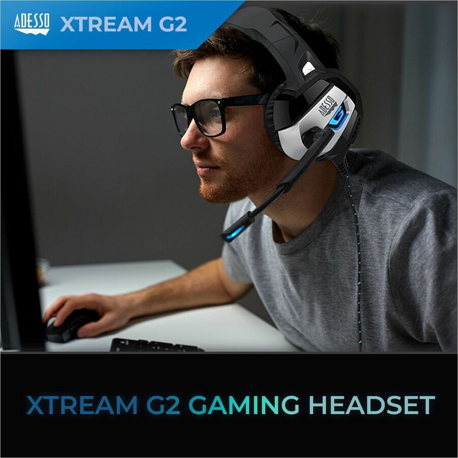 Adesso Stereo USB Gaming Headset with Microphone XTREAM G2