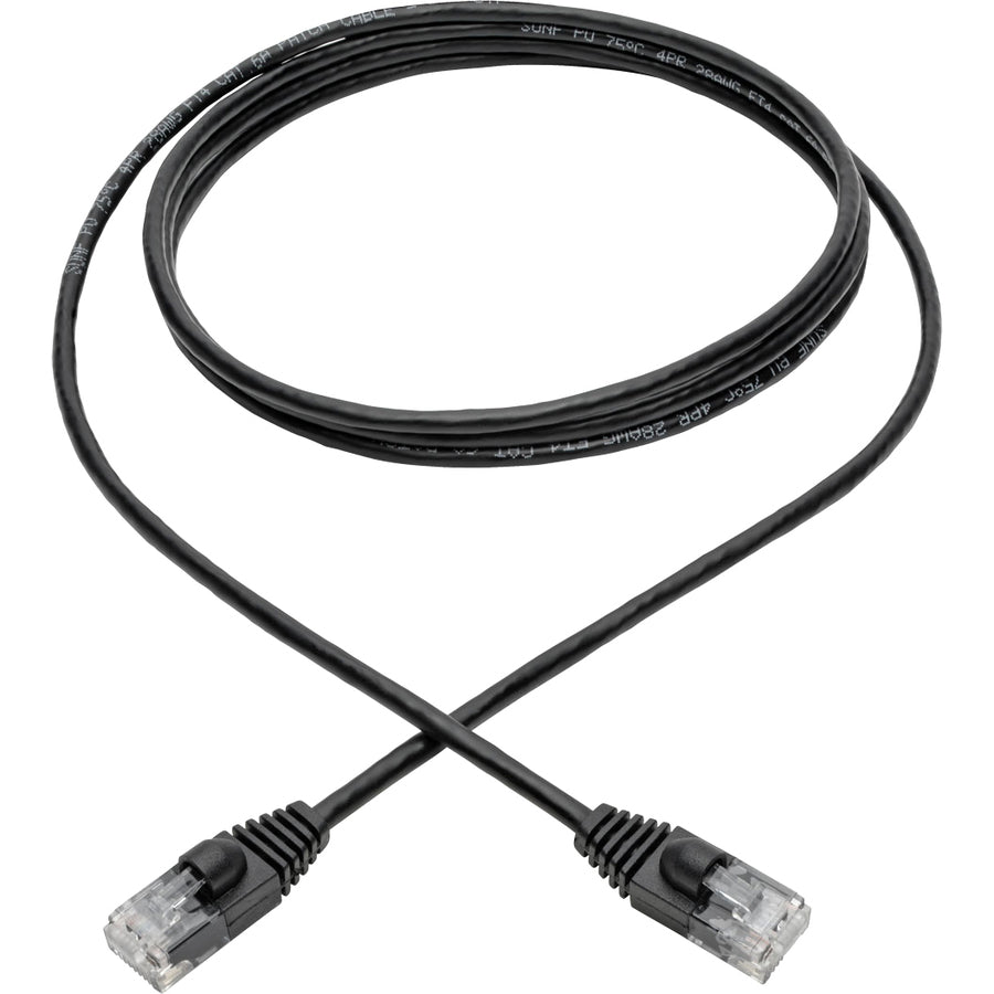 Eaton Tripp Lite Series Cat6a 10G Snagless Molded Slim UTP Ethernet Cable (RJ45 M/M), Black, 6 ft. (1.83 m) N261-S06-BK