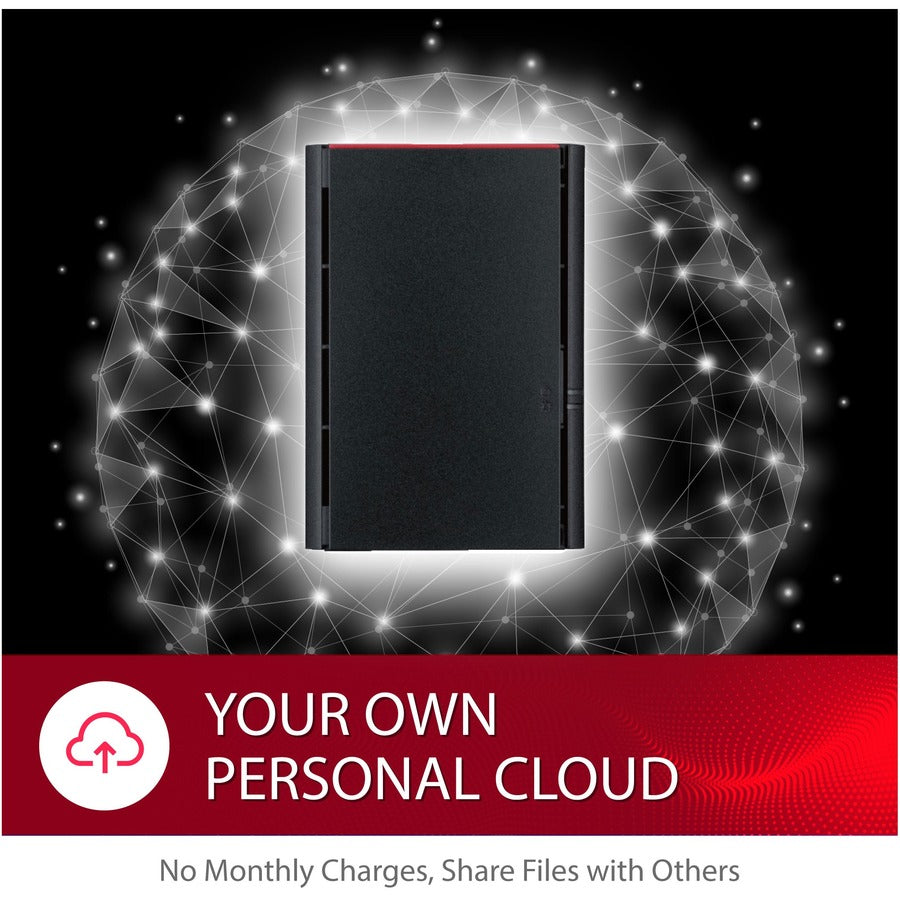 BUFFALO LinkStation SoHo 220 Home-Office NAS Storage 8TB Personal Cloud Hard Drives Included LS220D0802B