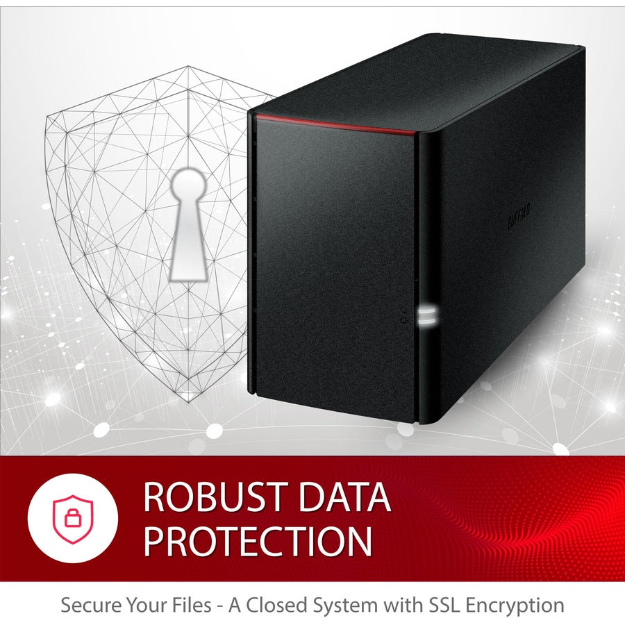BUFFALO LinkStation SoHo 220 Home-Office NAS Storage 8TB Personal Cloud Hard Drives Included LS220D0802B